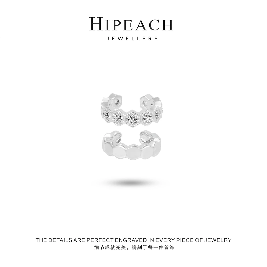 镀K金 双层蜂巢耳骨夹HTSDM189