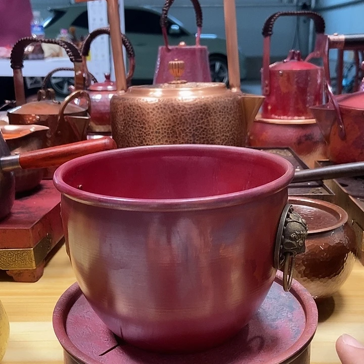 纯手工制作紫铜茶器