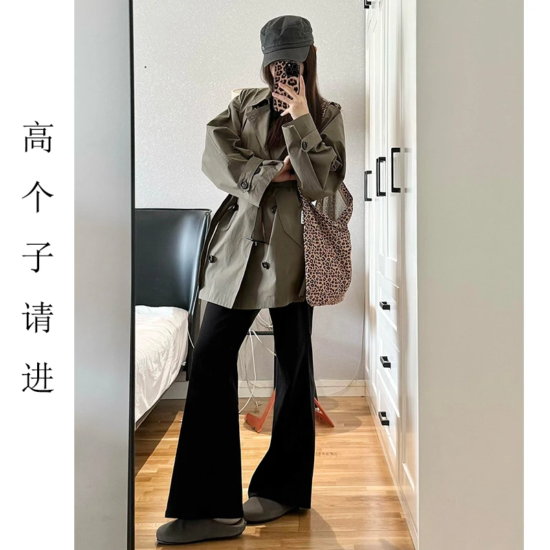 175高个子加长微喇牛仔裤女秋低腰显瘦喇叭裤修身弹力拖地马蹄裤