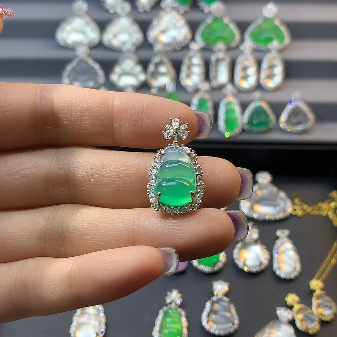 3***)玛瑙/玉髓银S925镶嵌颈饰