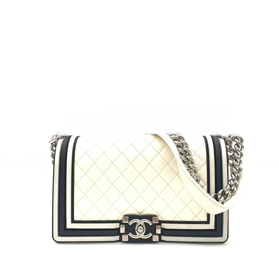 95新 Chanel/香奈儿 【安则专属】白色中号leboy链条包/23开