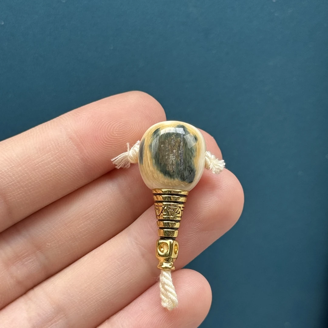 J7631天然猛犸牙 带皮三通14*31mm支持鉴定 假一罚四