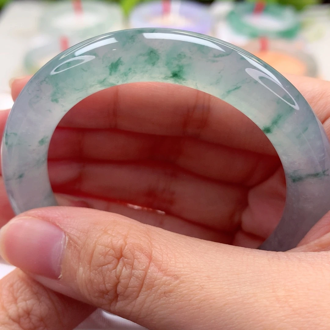 未镶嵌手镯（圆镯）翡翠53灵动飘逸 上手绝绝子 小六品质 喵