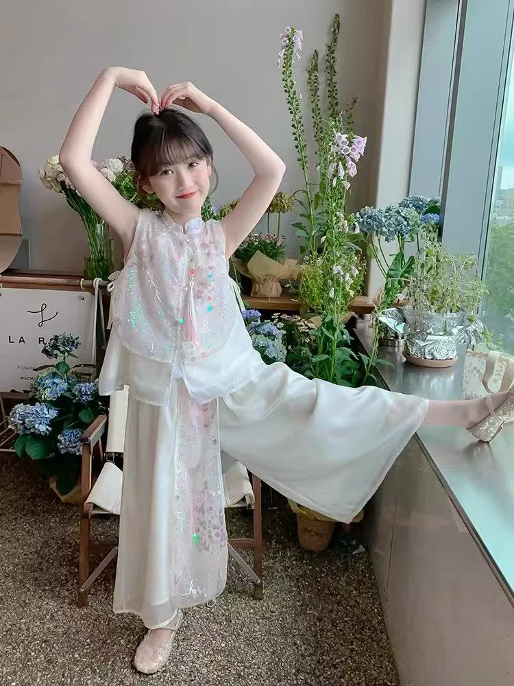 【5】-女童学院风套装夏季2025新款儿童服装卡通两件套37