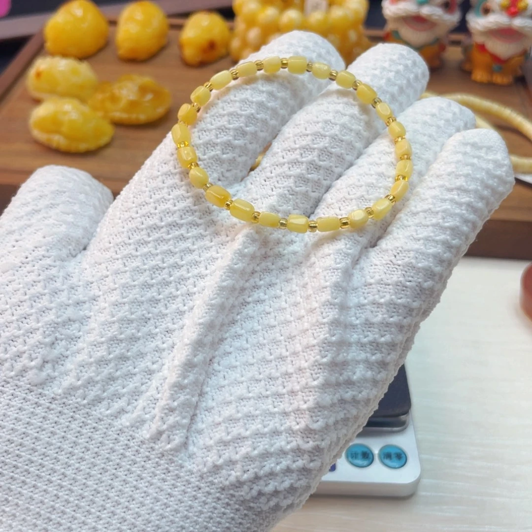 手链琥珀未镶嵌蜜蜡手链3mm