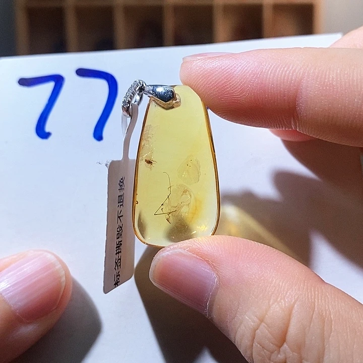 未镶嵌颈饰琥珀琥珀虫珀