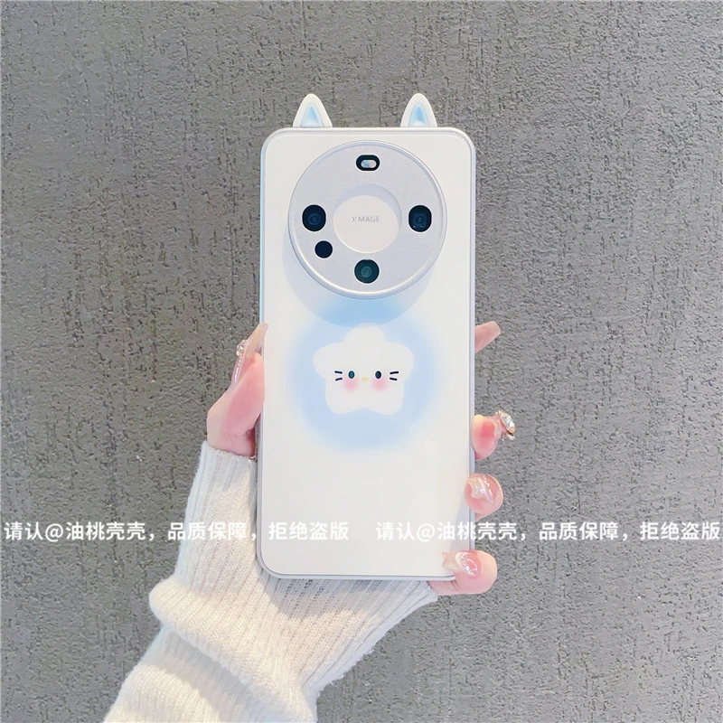 （华为Mate60系列）金属漆玻璃壳适用华为Mate60/Mate60Pro手机壳潮