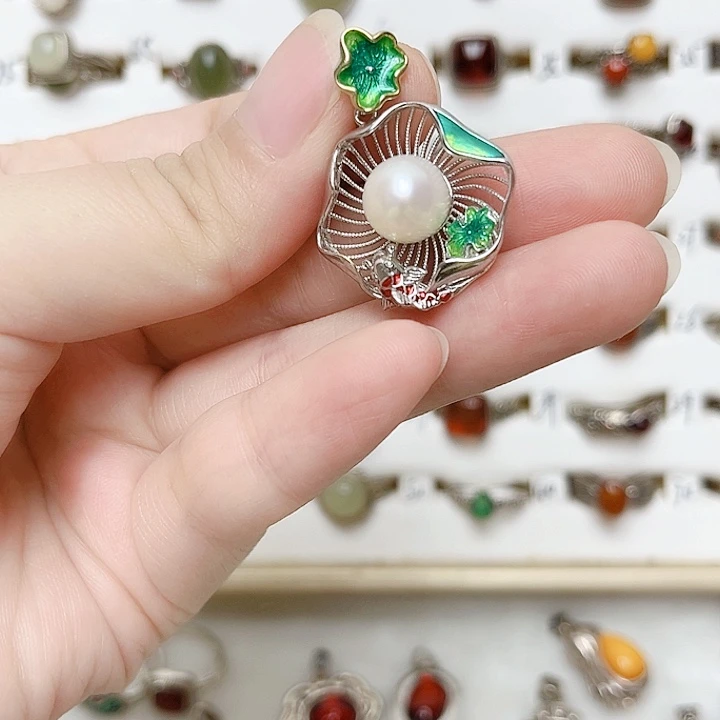 淡水珍珠银S925镶嵌颈饰