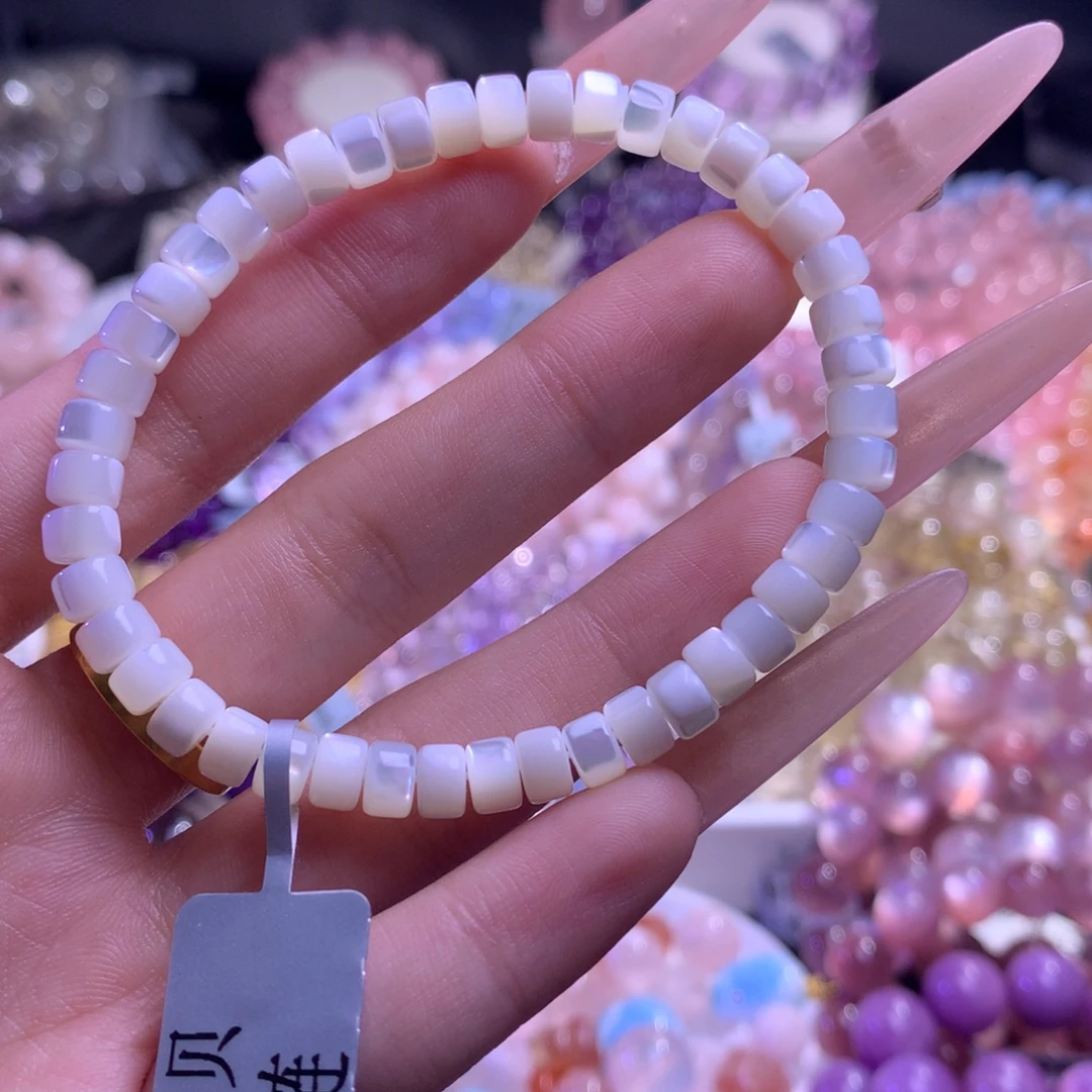 手链水晶未镶嵌白母贝5m