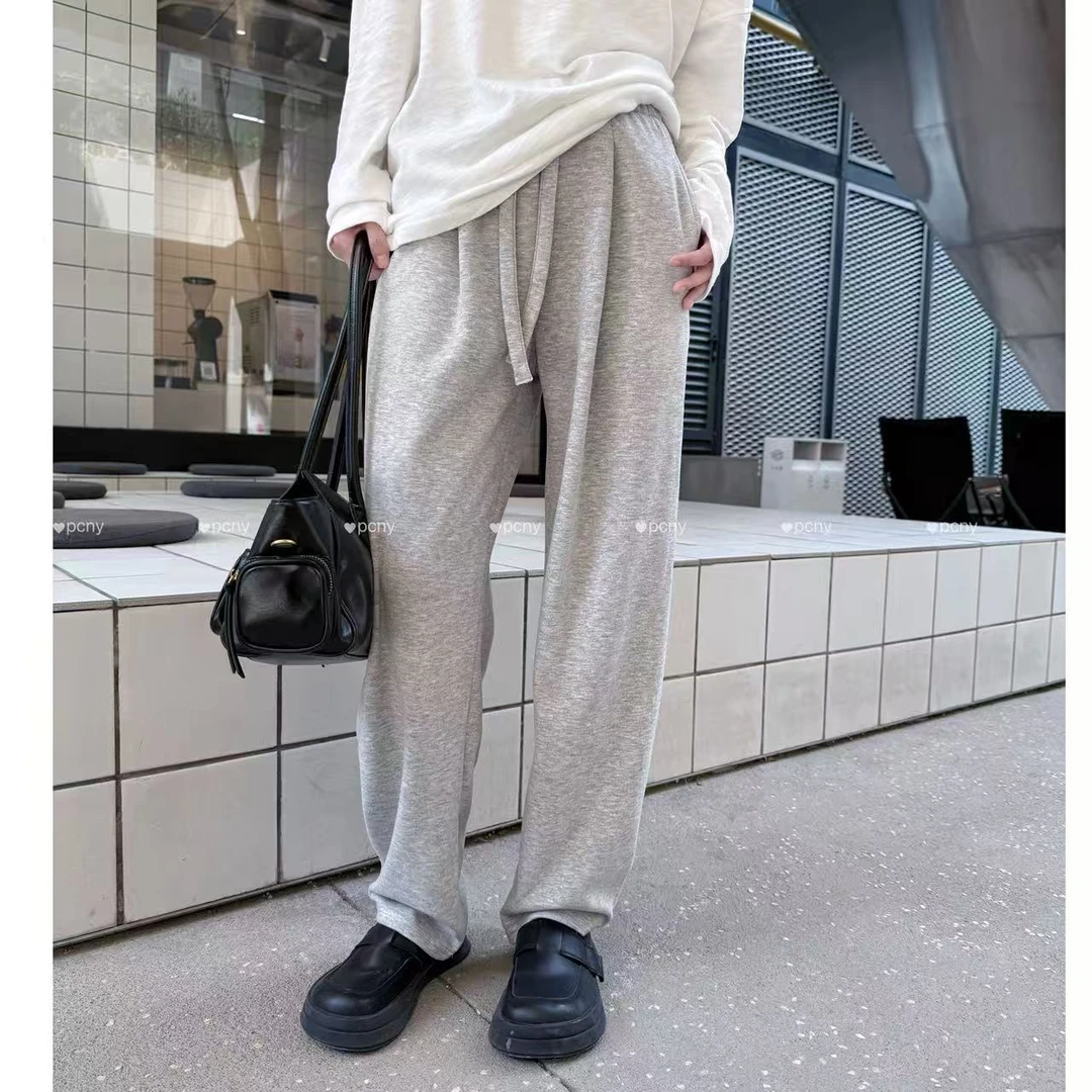 PCNY「宝宝绒裤」不理理秋季新款女装百搭慵懒感宽松休闲裤