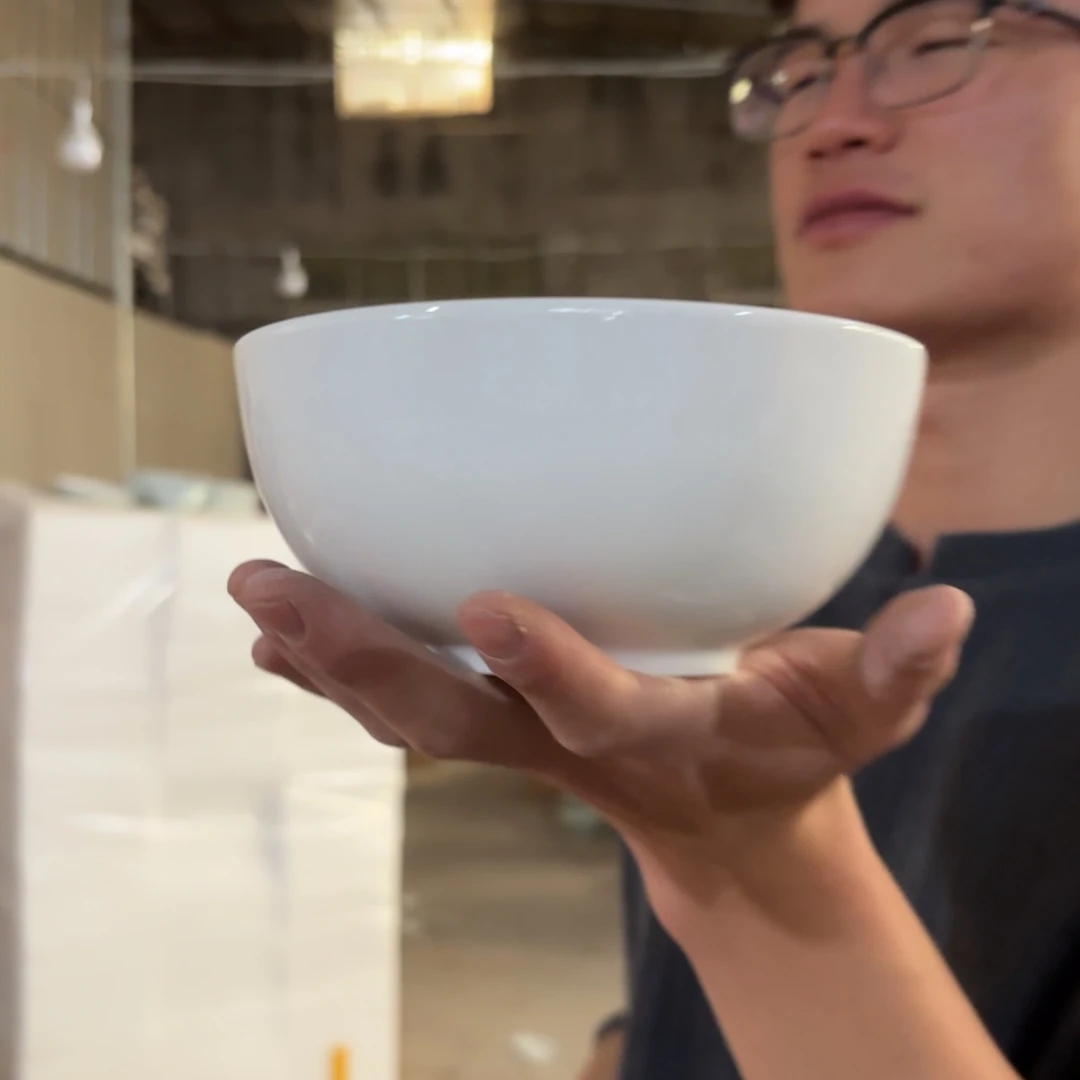 6英寸高白泥奥碗4只微瑕