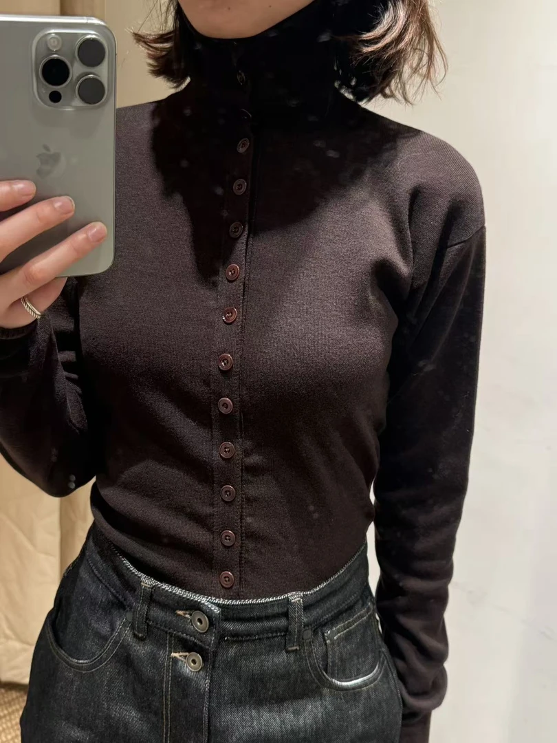 未使用 BOTTEGA VENETA/葆蝶家 Lemaire kai'sha咖色毛衣开衫