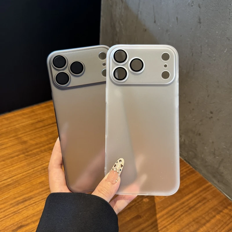 适用于苹果17promax手机壳超薄磨砂自带镜头膜简约网红男女款个性