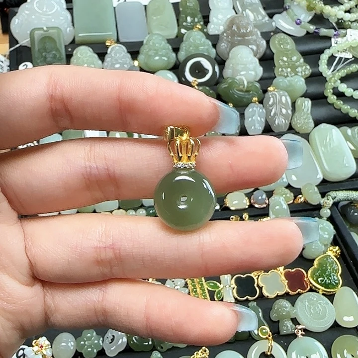 和田玉银S925镶嵌颈饰