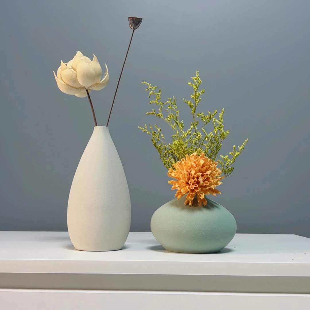 摆件景德镇手作陶瓷花瓶摆件无孔