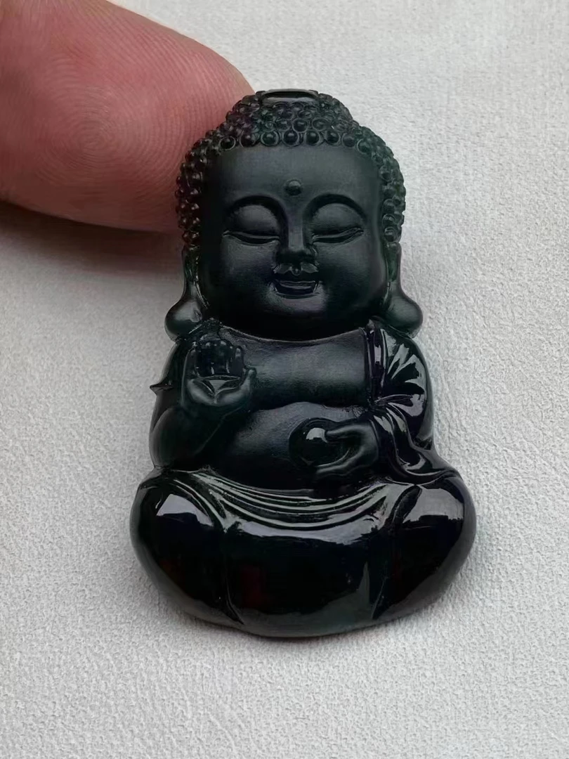 墨翠宝宝佛吊坠