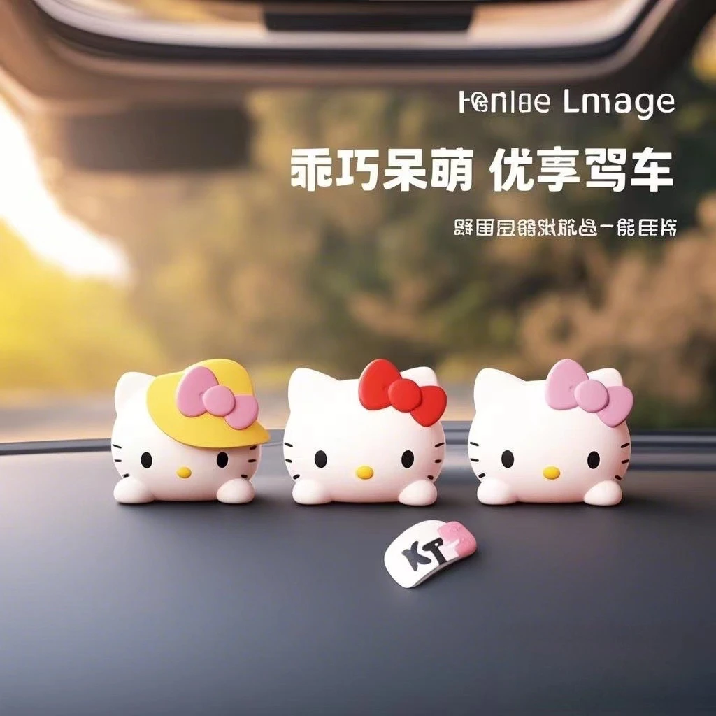 HELLOKITTY凯蒂猫中控台装饰小饰品可爱卡通网红车内KT猫汽车摆件