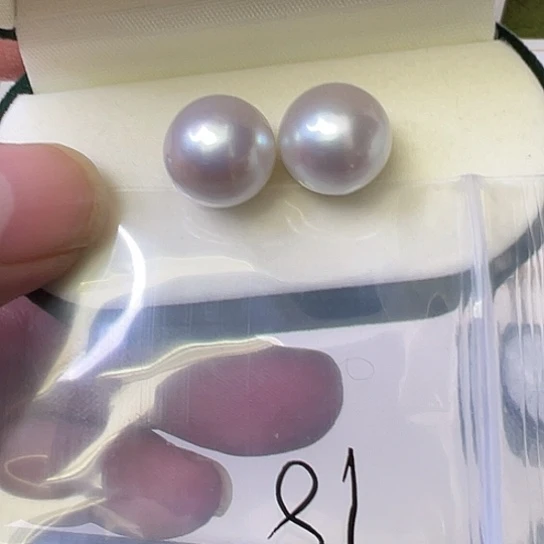 银S925镶嵌耳饰海水珍珠薇****E