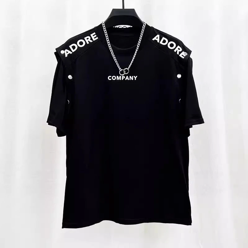 夏季特大码300斤拼接常规款短袖T恤三防短袖宽松情侣男装休闲印花