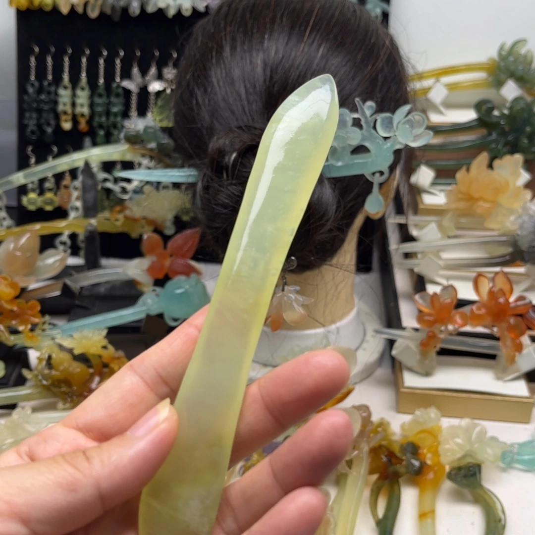 蛇纹石玉合金发簪