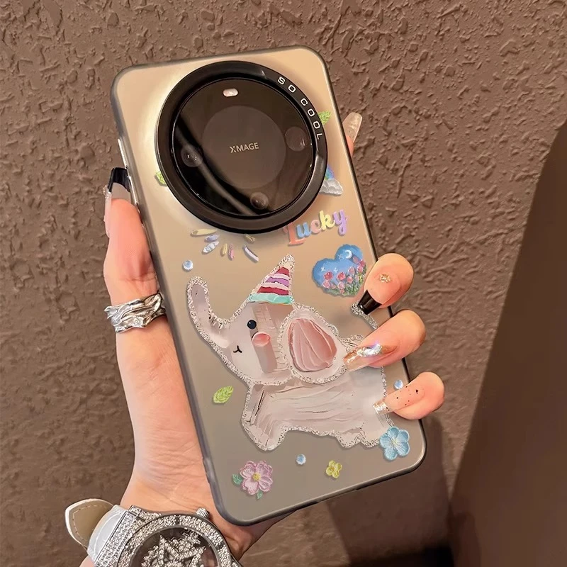 【进口硅胶】适用华为mate70pro手机壳油画小象彩绘m60pro+新款保护