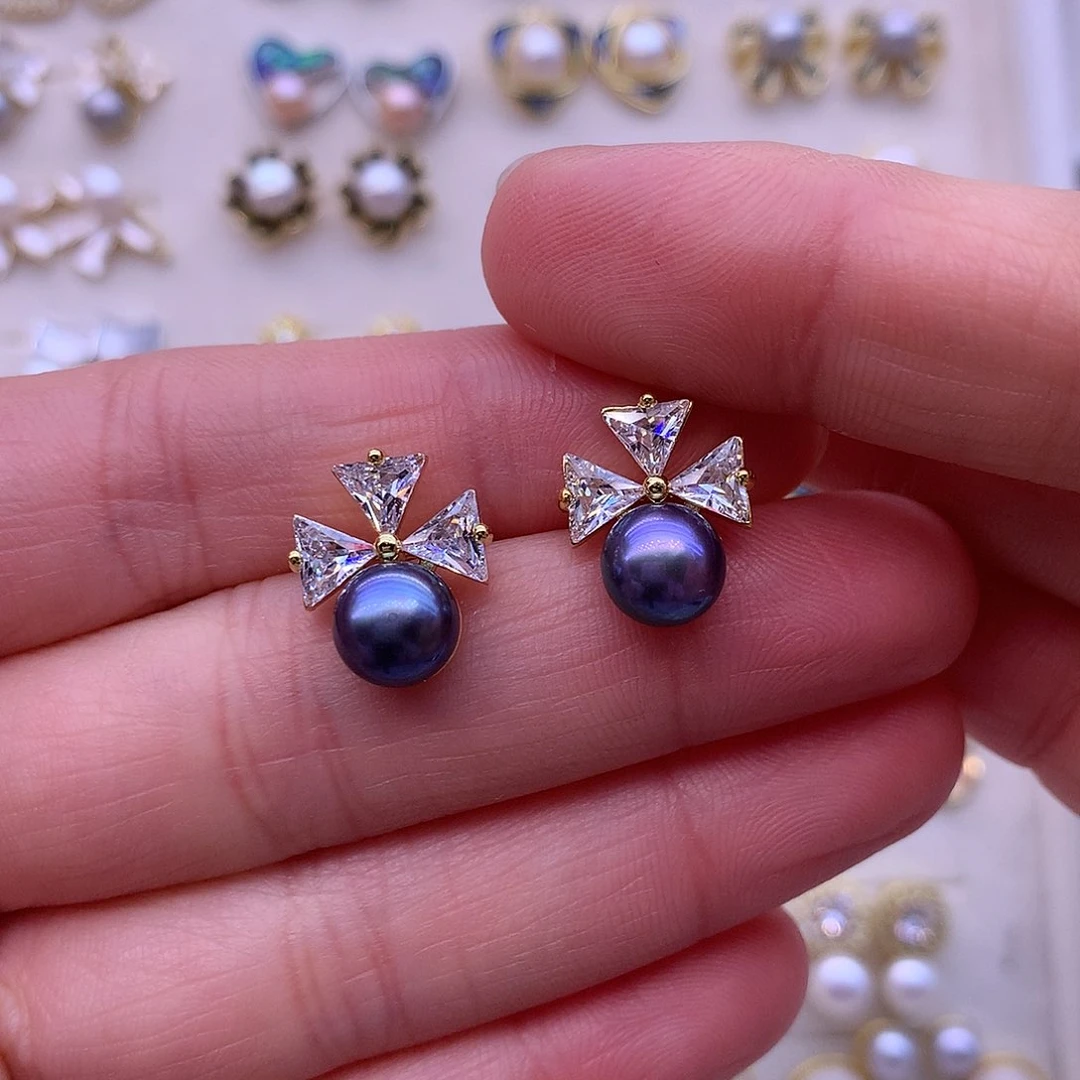 淡水珍珠耳饰合金