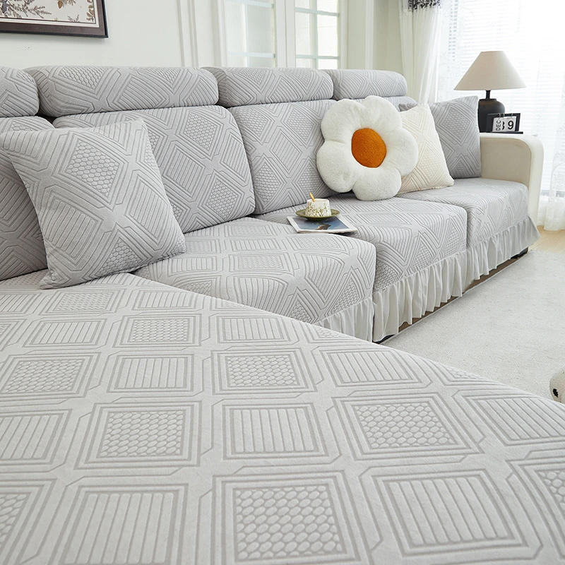 通用沙发套沙发笠防滑防猫抓简约全盖通用弹力沙发罩布巾暖阳裙边