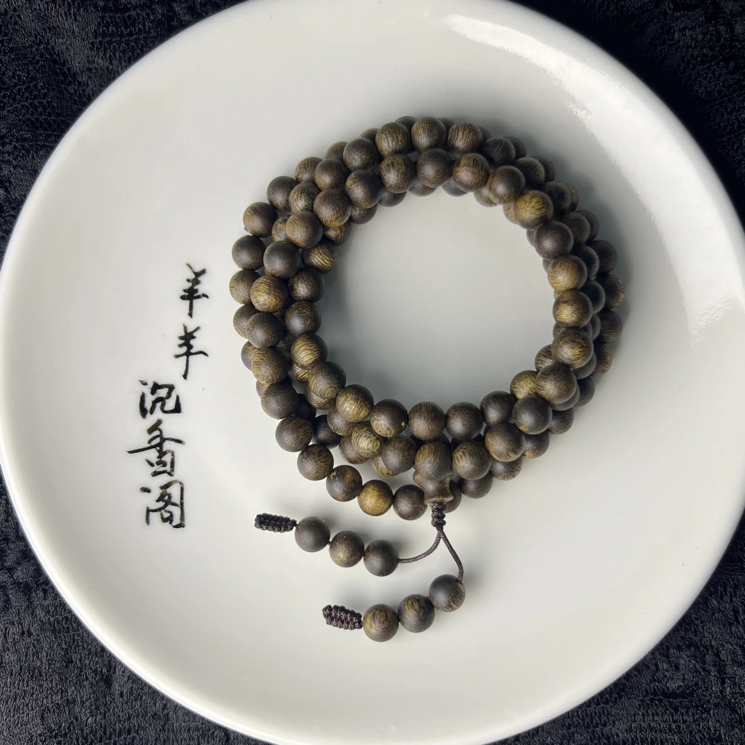 沉香沉香天然种植卡7*108颗圆珠多圈20g➕