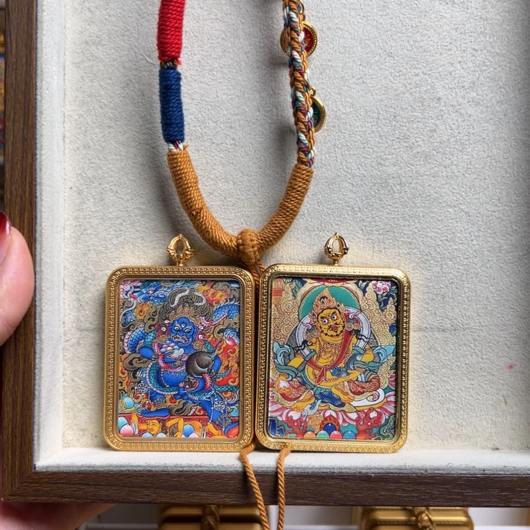 山***后吊坠黑老爷黄老爷双面定制