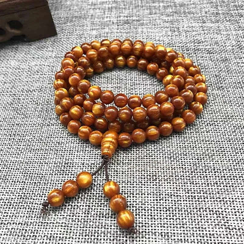 A34 108颗金丝海柳手串8mm珠经