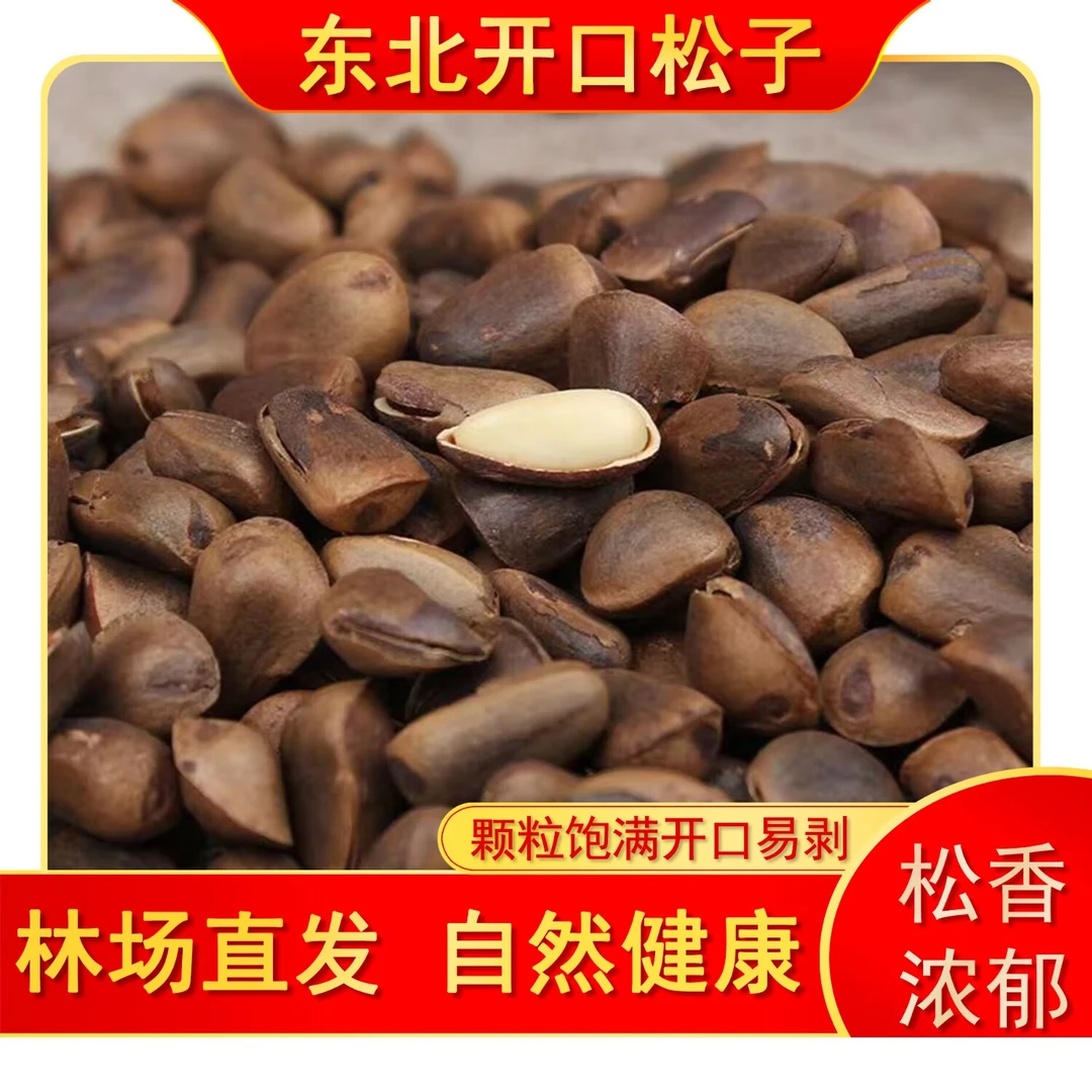 新鲜铁锅苯炒850颗粒原味薄壳松子饱满东北特产坚果零食