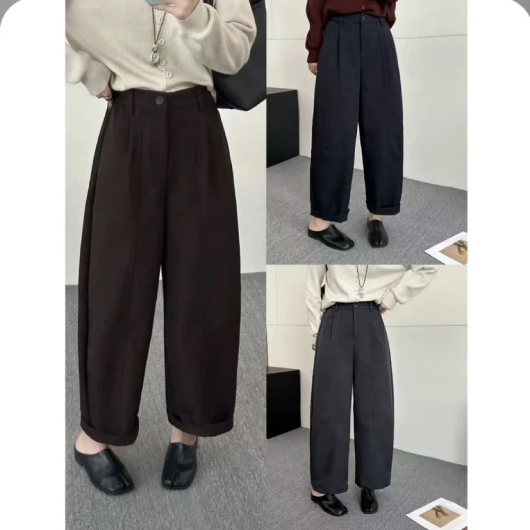 ［姑妈家］高定新款老爹裤休闲裤时尚百搭显瘦9868