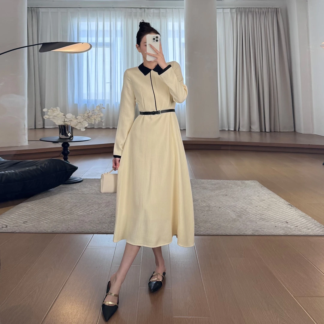 现货【自觉矜贵】法式气质温柔风小众设计长裙子质感 LZ1449