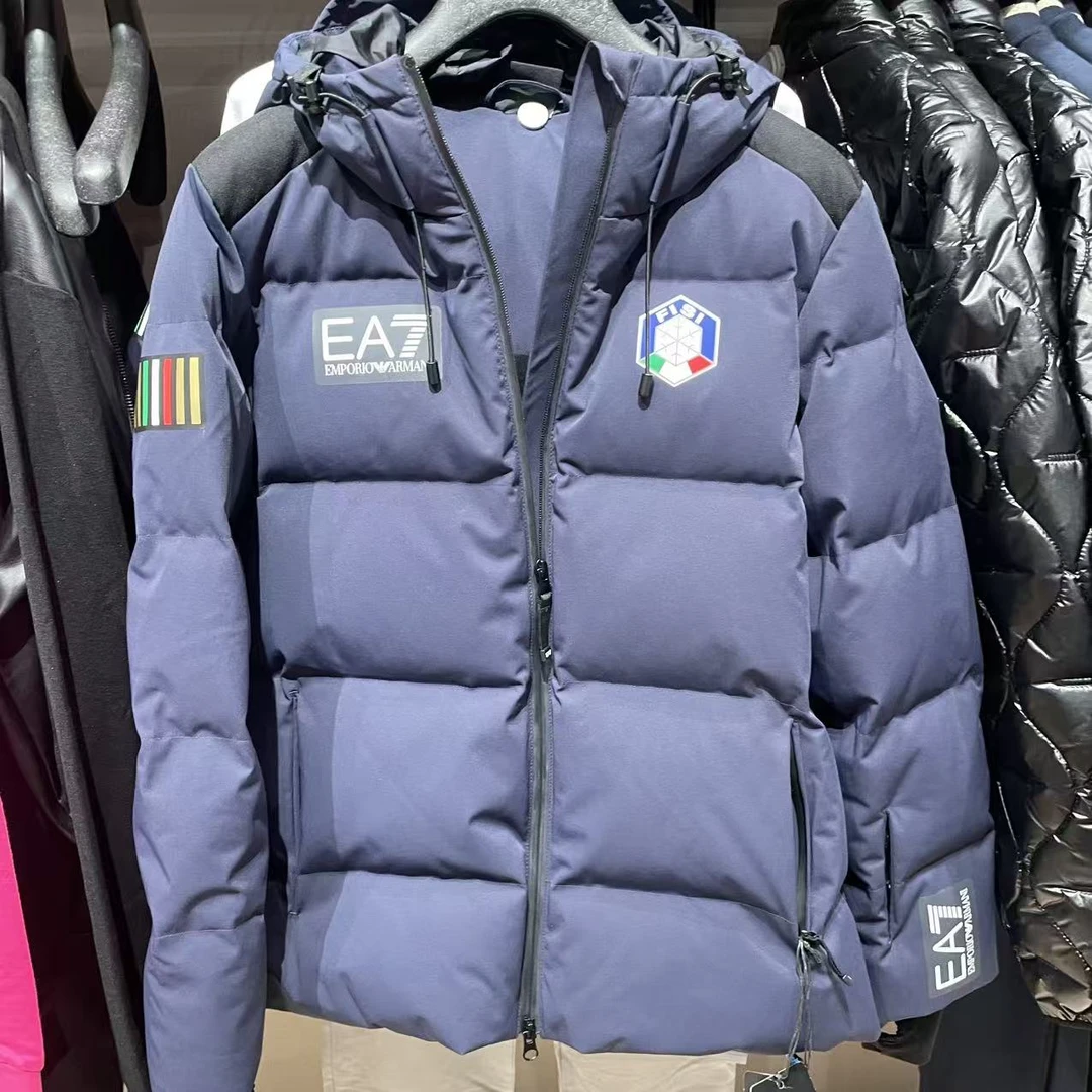 未使用 GIORGIO ARMANI/阿玛尼 男士EA7连帽款特殊标羽绒服外套