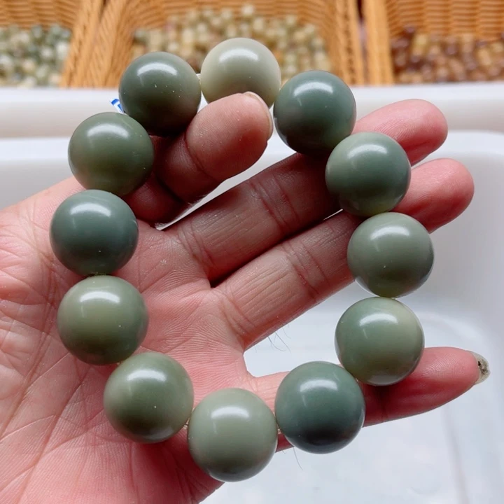 吊坠白玉菩提精品19青提手串