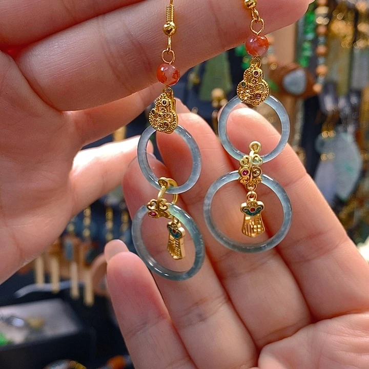 翡翠未镶嵌耳饰翡翠