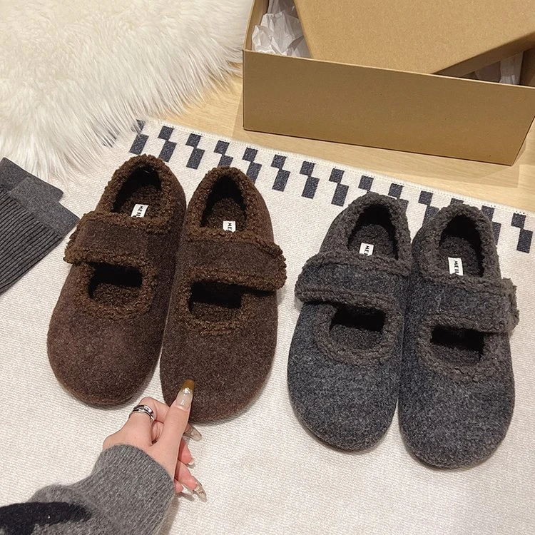 2025秋冬魔术贴小单鞋棉鞋休闲百搭加绒保暖女鞋