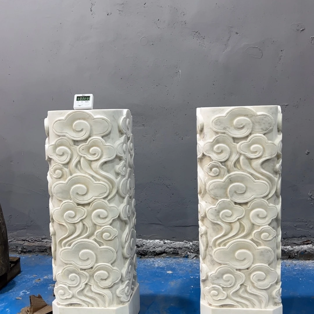 汉白玉材质祥云柱