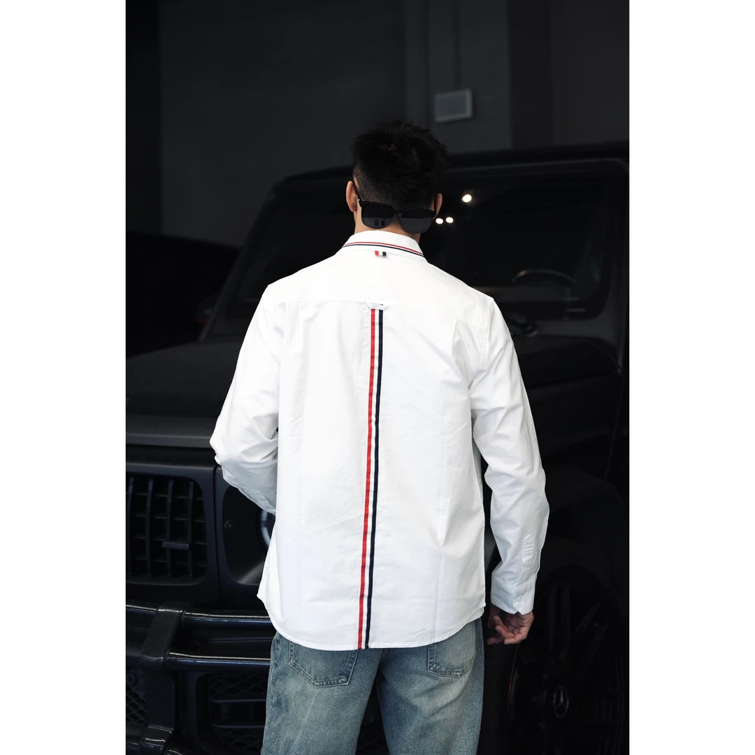 SAM【彩条织带】轻奢时尚经典色织简约高级气质潮流长袖衬衫