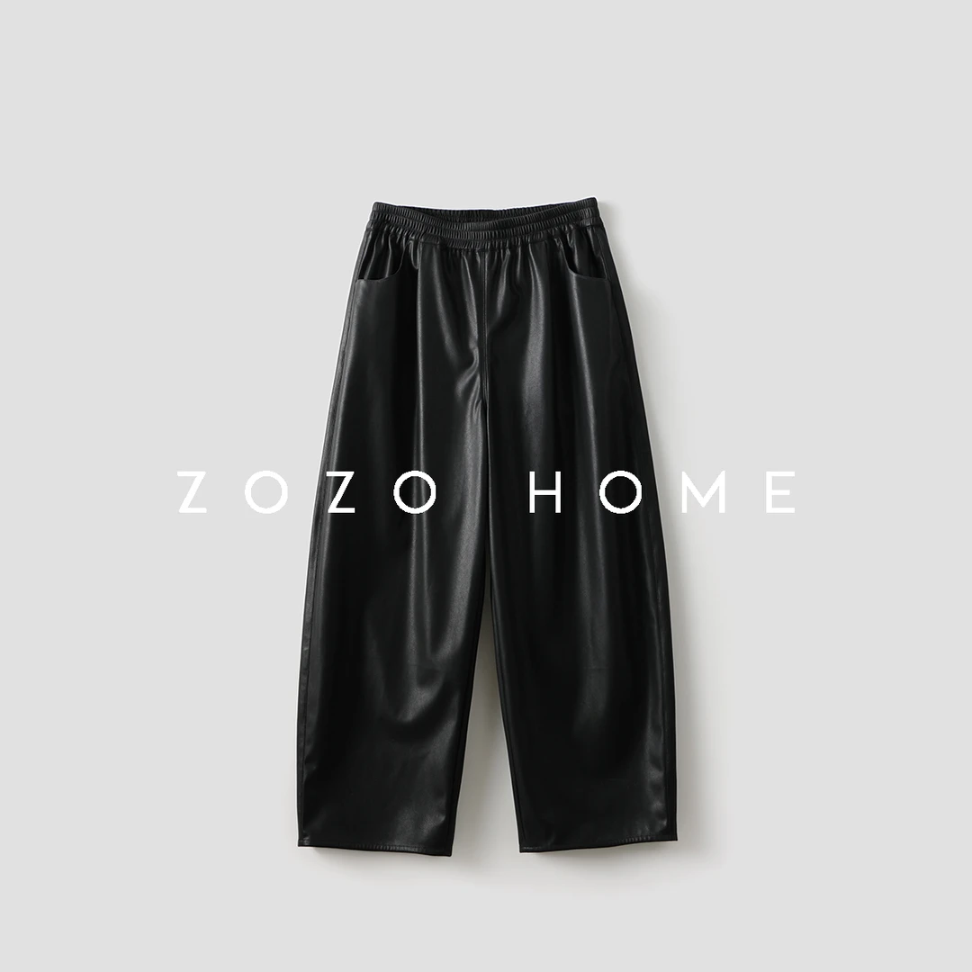 【ZOZO HOME】红人上新基调休闲廓形九分皮裤q170182p