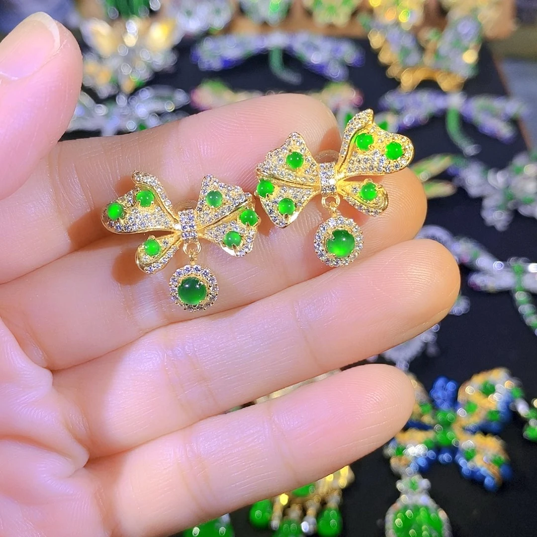 吊坠(不含链)银S925镶嵌翡翠