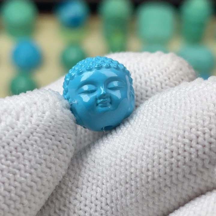 高瓷蓝12mm宝宝佛圆珠