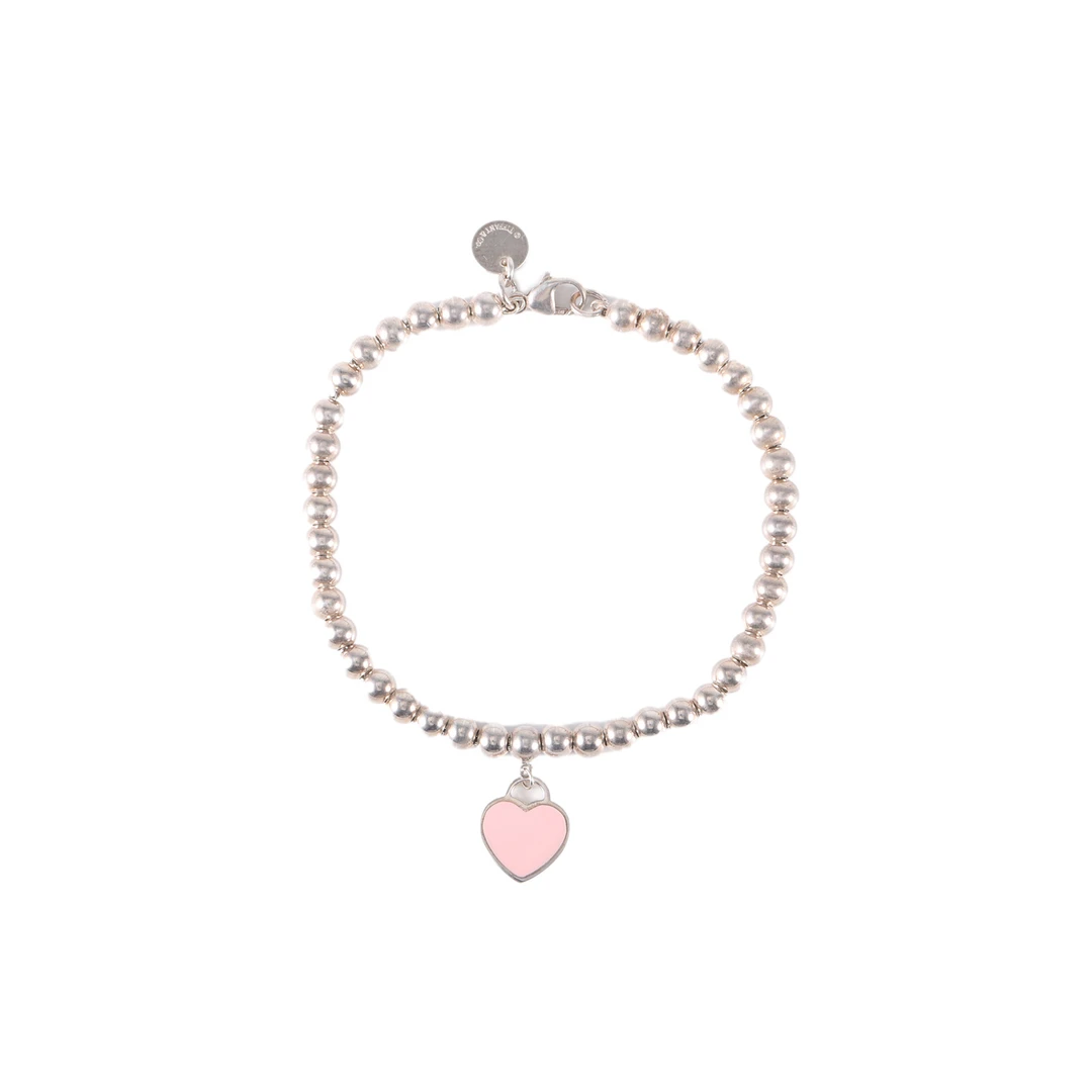 95新 Tiffany & Co./蒂芙尼 活动价【念念】AG925 银 爱心手链