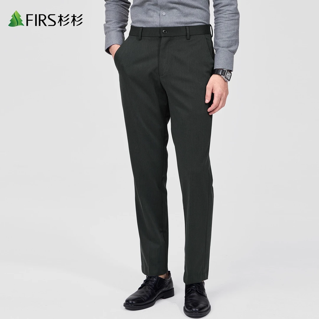 【磨毛加厚】杉杉斜纹休闲裤男士2025秋冬新款直筒通勤保暖弹力长裤