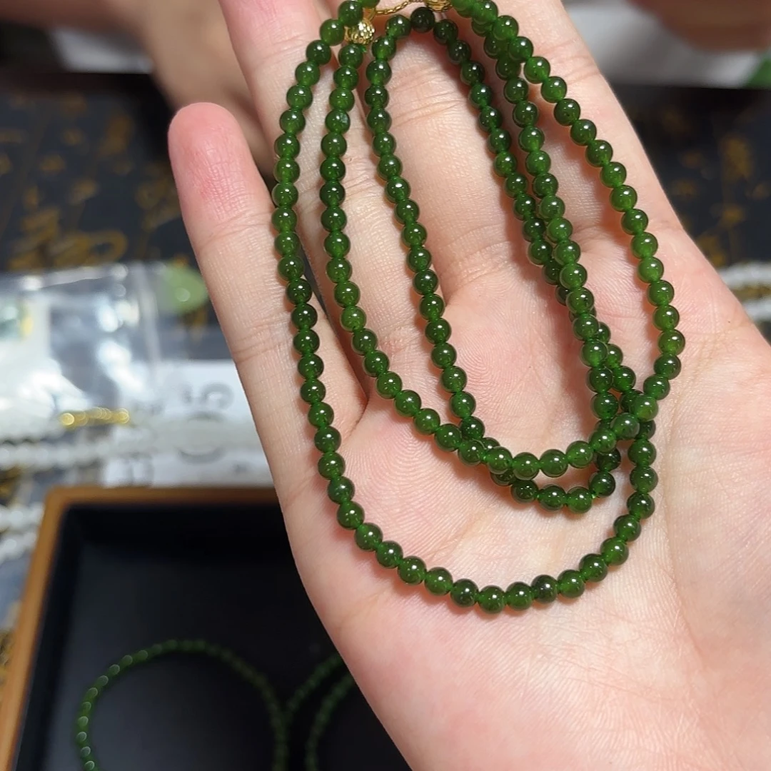 和田玉未镶嵌颈饰碧玉卡4万能链