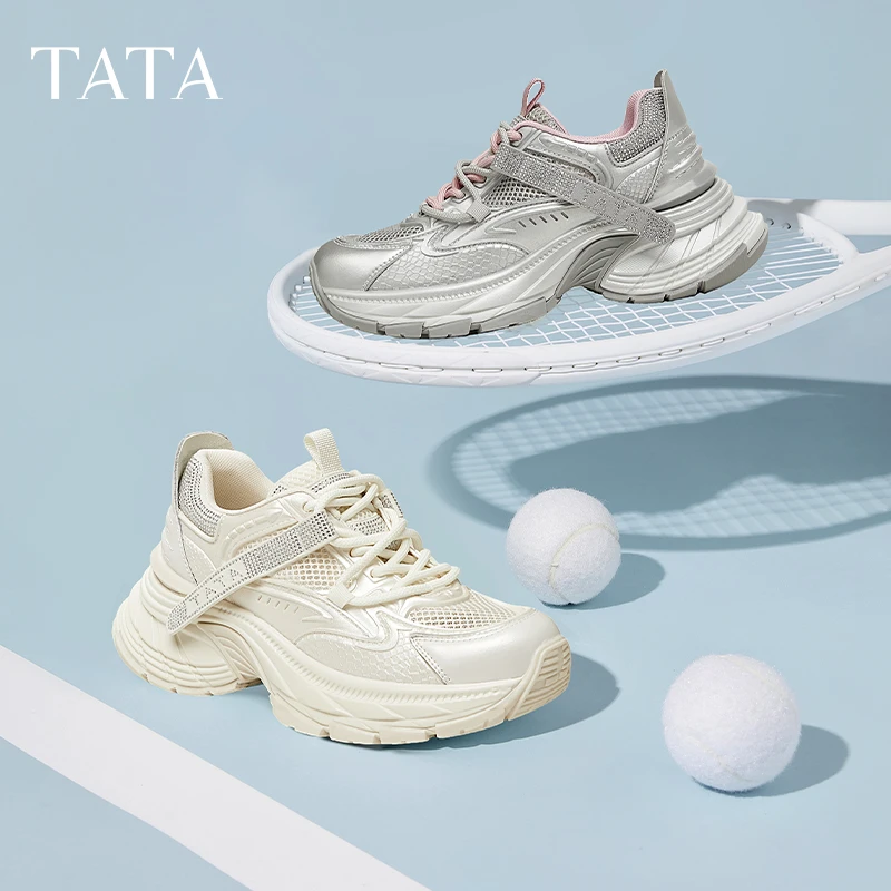【百丽集团-TATA】2025春新复古厚底老爹鞋休闲轻便运动鞋5OG26BM5
