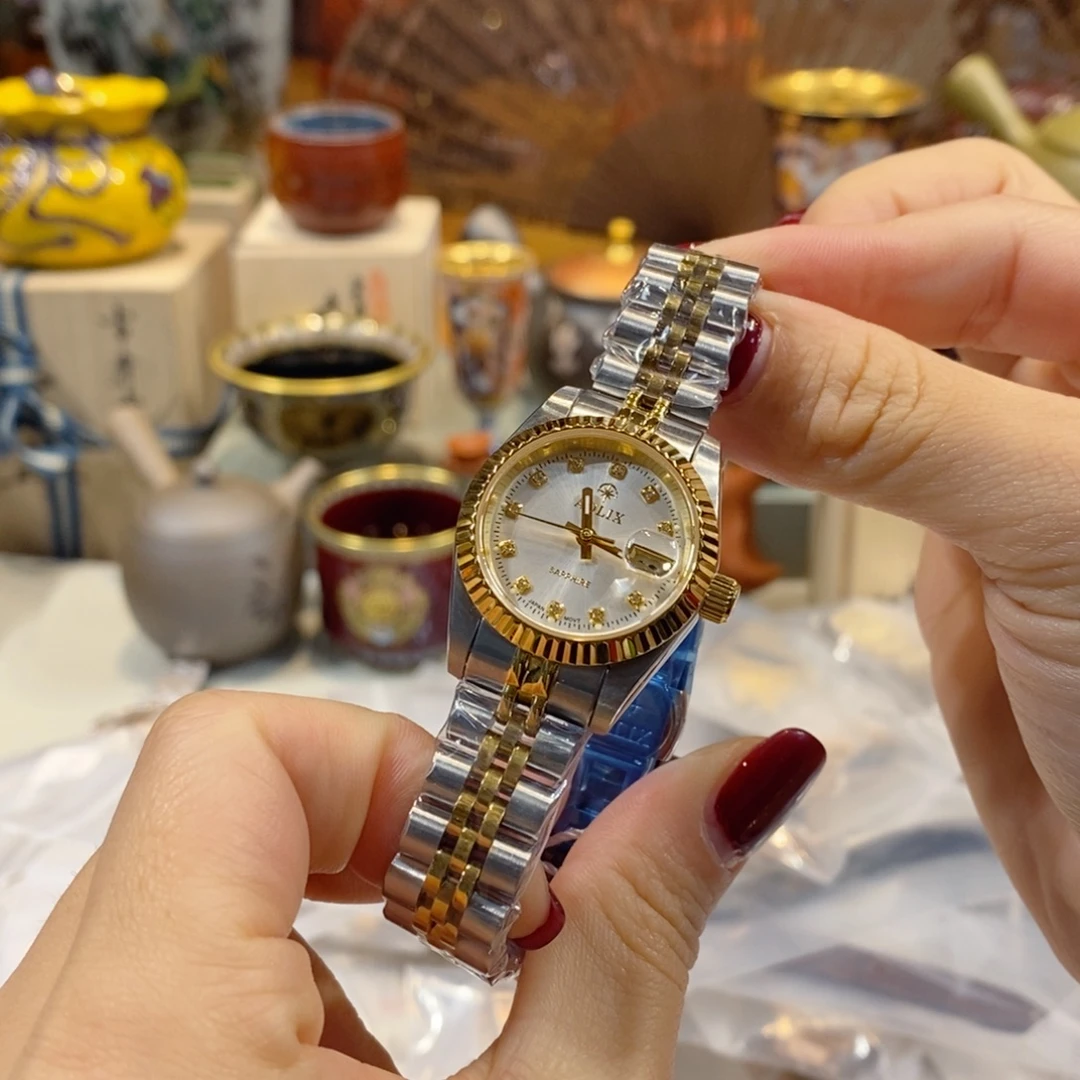 精钢小牛皮（革）精钢石英机芯