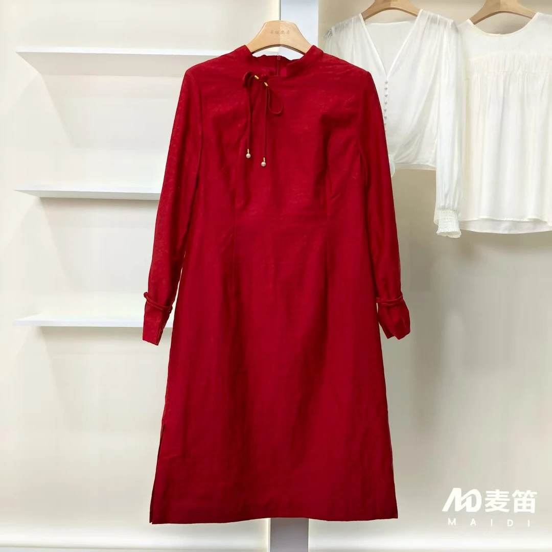 【麦笛·品牌新款】5082601 春季时尚气质宽松国风连衣裙品牌女装
