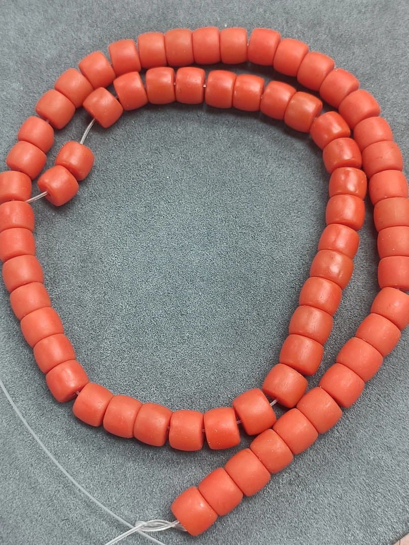 A109号-8mm磨砂橙柿子红色半成品手串