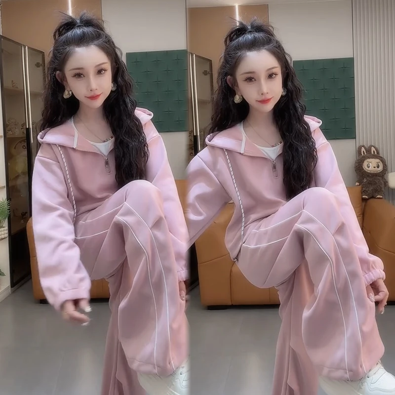 2025秋季新款时尚显瘦气质网红高档套装女高级百搭宽松大码两件套